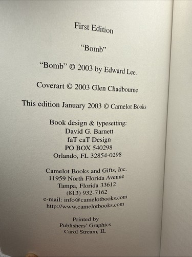 Bomb and Kill the Enemy by Edward Lee Signed matching chapbooks Copy 350 VG - Picture 7 of 7