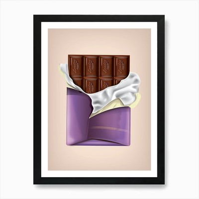Schokoladentafel Vektor Illustration ein gerahmtes Wandbild Poster Leinwanddruck Bild