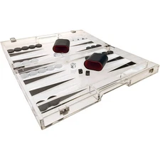 NEW! DELUXE ACRYLIC BACKGAMMON SET - LUXE CRYSTAL BOARD GAME by OnDisplay