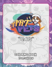 Art Pets: Cats - 50 one-sided drawings to color and 50 full color drawings: Cats