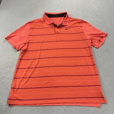 Nike Tiger Woods Polo Shirt Mens XL Red Snap TW Collection Golf Performance Logo