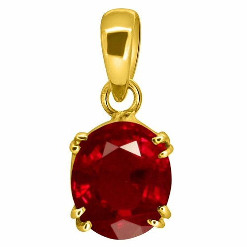 Pendentif Argent Sterling 925 Avec Rubis Ovale Naturel - Vintage, Pierre Précieuse Rouge, Neuf Sans Emballage