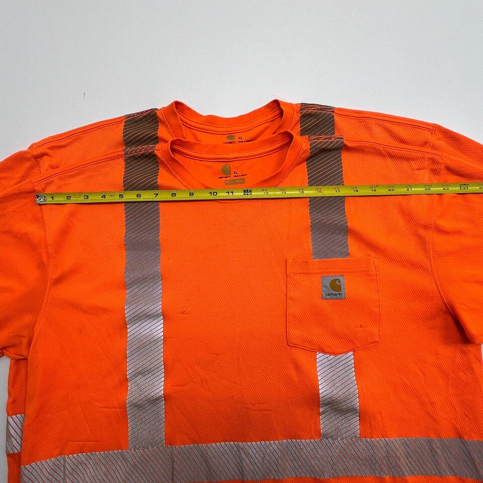 Lot Of 2 Carhartt Men's Orange Relaxed Fit High Visibility Force T ...