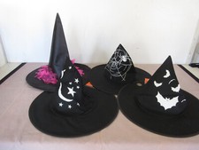 Youth Halloween Witch Hat 14" Diameter, 9" High 4 Design Choices