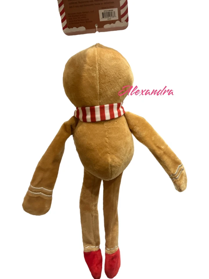 Holiday Plushie Gingerbread Man Squeak Dog Toy Puppy Christmas Gift Bow-wow New - Image 3 of 4