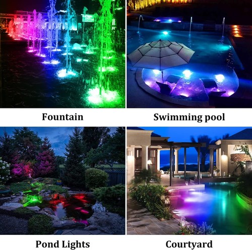Solar RGB LED Gartenstrahler Teichbeleuchtung Unterwasserstrahler Teich Licht - Bild 11 von 13