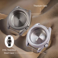 40mm Tandorio Titanium 3.8 Crown Sandblasted Watch Case For NH35A ETA2824 PT5000