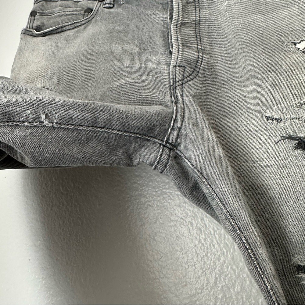 John Elliot Black Gray Distressed patchwork Skinn… - image 5