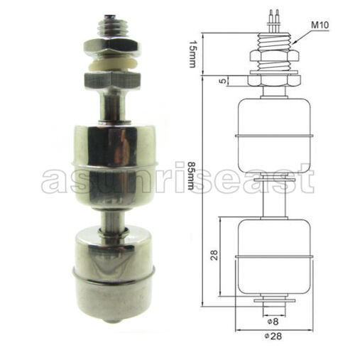 100mm Float Switch Double ball 304 Stainless Steel Liquid Water Level Sensor - Picture 3 of 5