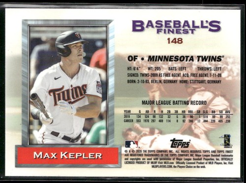 2020 Topps Finest Flashbacks #148 Max Kepler - Picture 2 of 2