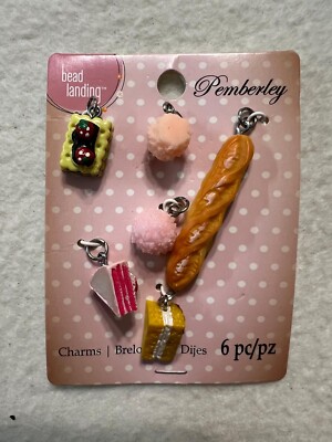 Bead Landing - Pemberley Charms Breloques Dijes 6pc Food Set