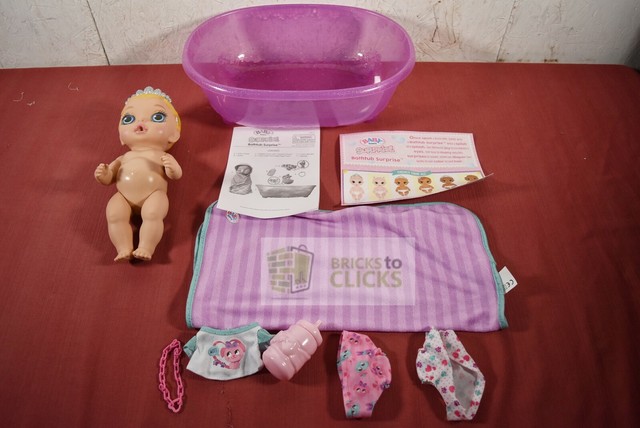 baby born surprise bathtub surprise purple swaddle princess