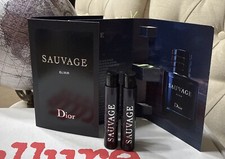 2 Samples Vial SAUVAGE ELIXIR by CHRISTIAN DIOR Men 0.03 oz PARFUM CONCENTRE H1