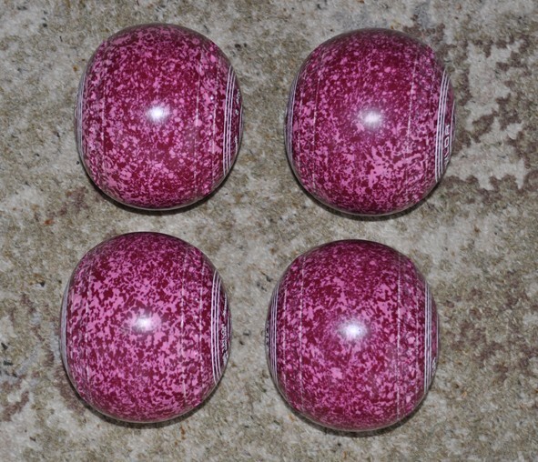 lawn bowls size 2 heavy, Taylor Ace, pink and white, excellent