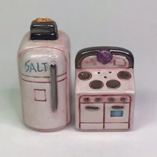 RUSS Jerry Berta Diner Collection Salt And Pepper Shakers STOVE & REFRIGERATOR