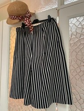 Culotte Basler Brand New Wool Designer Jupe Blue & Silver Striped Cost £125.00