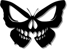 Skull Butterfly Graphic Black Vinyl Decal Car Truck Windows laptop