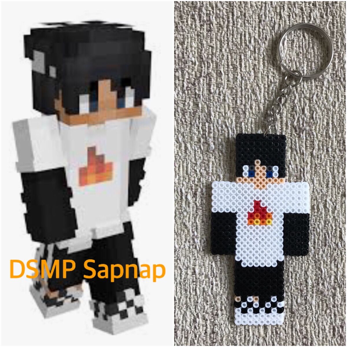 Sapnap Minecraft Head Perler Bead Pattern, Bead Sprites