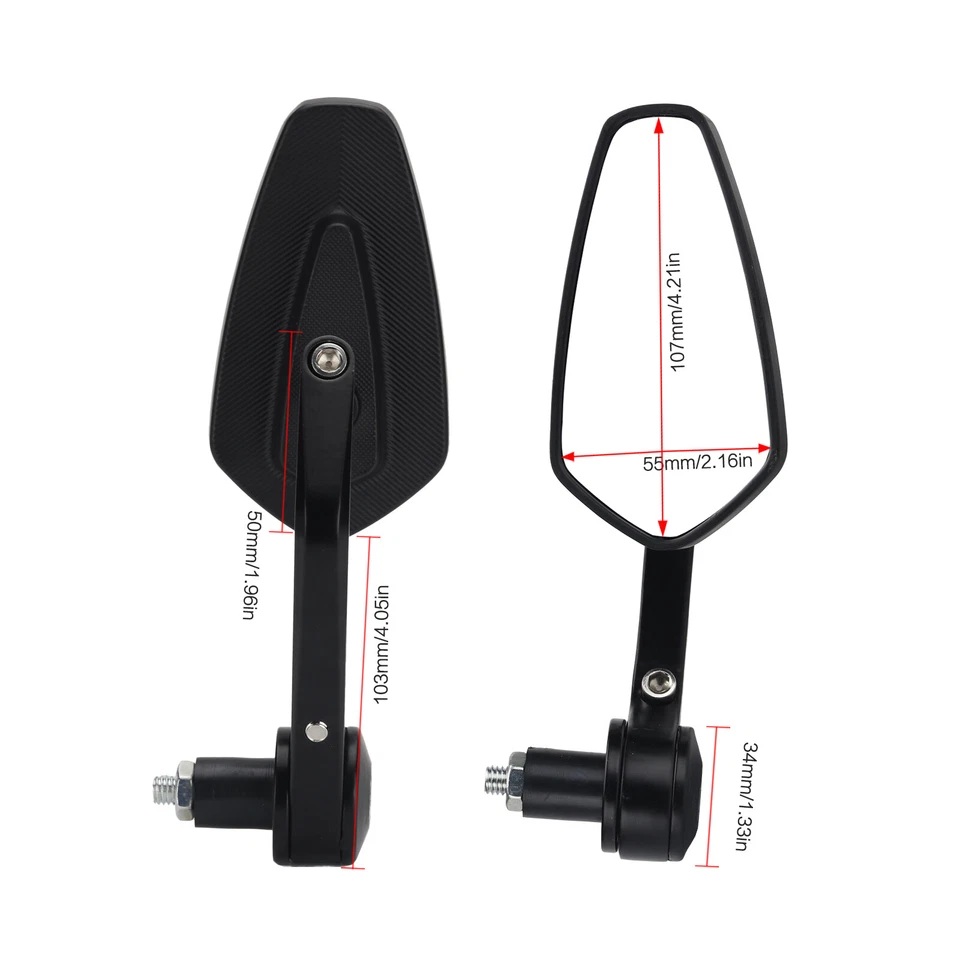 Espejos retrovisores de extremo de manillar de motocicleta de 7/8" para Yamaha FZ07 FZ09 MT07 MT09 MT03 MT10 Foto 2 de 4