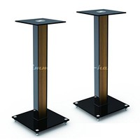 Audio123 Bs-03m Aluminum Glass And Wood Bookshelf Speaker Stand 23.6” With Floor Audio123 Bs-03m Aluminum Glass And Wood Bookshelf Speaker Stand 23.6” With Floor