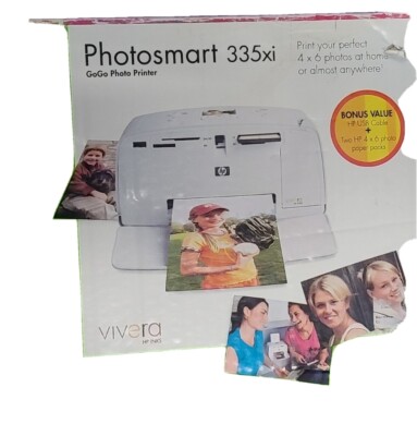 PHOTOSMART 335xi GOGO PHOTO PRINTER BONUS BOX/USB CABLE & 4X6 PHOTO PACKS NEW