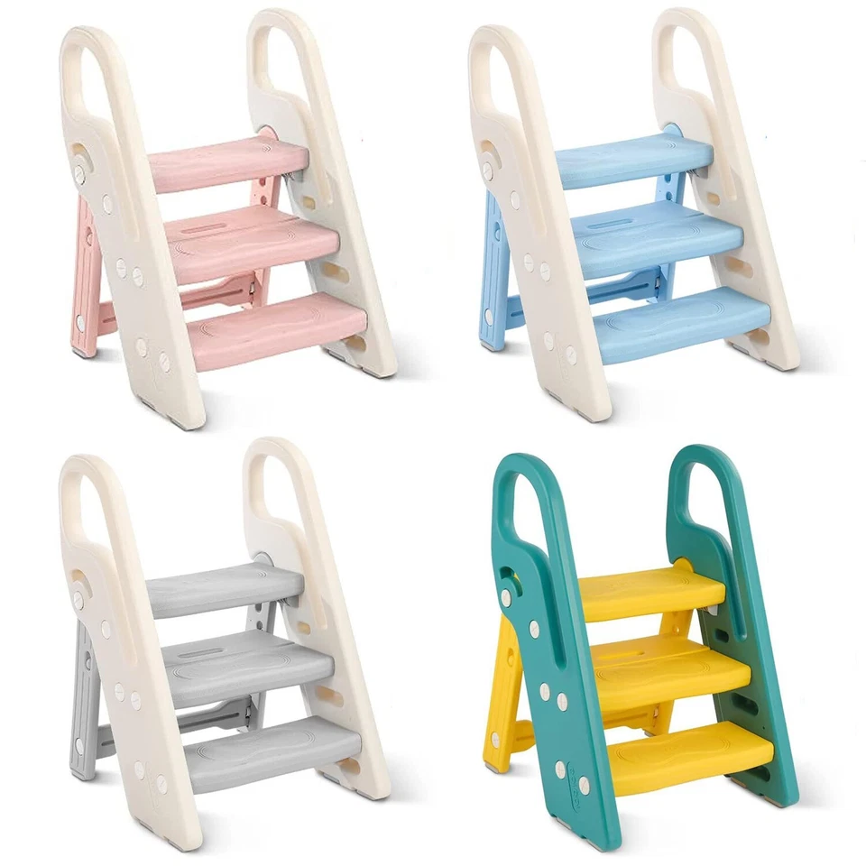 Kinderschemel Faltbar Kinder Tritthocker Kinderhocker Trittschemel Baby Lernturm - Bild 2 von 4