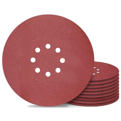 10PACK 9 inch Sanding Disc Drywall Sander Paper Hook and Loop 10-Hole 240 Grit