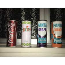 Set of 4 Coca-Cola initial empty cans!