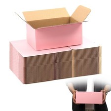 Pink Shipping Boxes 9x6x4 Inches 30 Pack Corrugated Cardboard Boxes Mailer Pa...