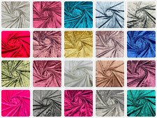 Solid Crushed Stretch Velvet Fabric 59/60" Wide Sold By The Yard Pick A Color 