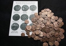 Collection of 5 Roman coins + coin ID card Cleaned to show detail nice specimens
