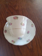 Vintage English  Colclough Bone China Tea Cup and Saucer. Posie