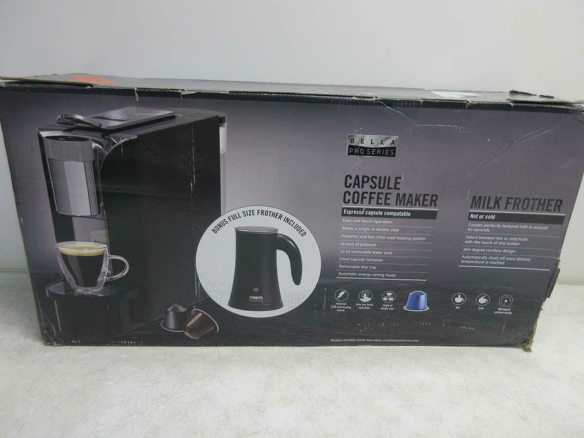 Bella Pro Series Capsule Coffee Maker and Milk Frother - Black 9