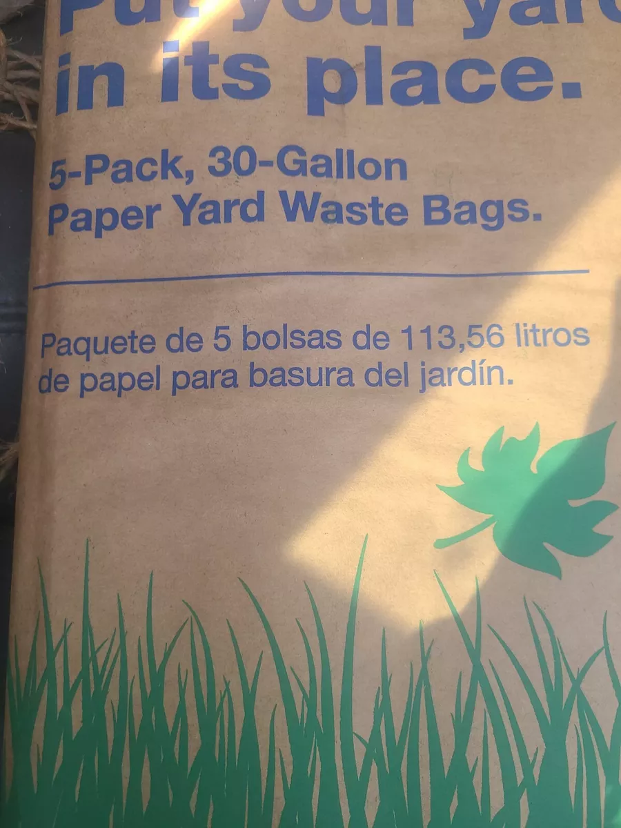 Lowe's 30-Gallons Brown/Tan Outdoor Paper Lawn and Leaf Trash Bag (5-Count)  in the Trash Bags department at