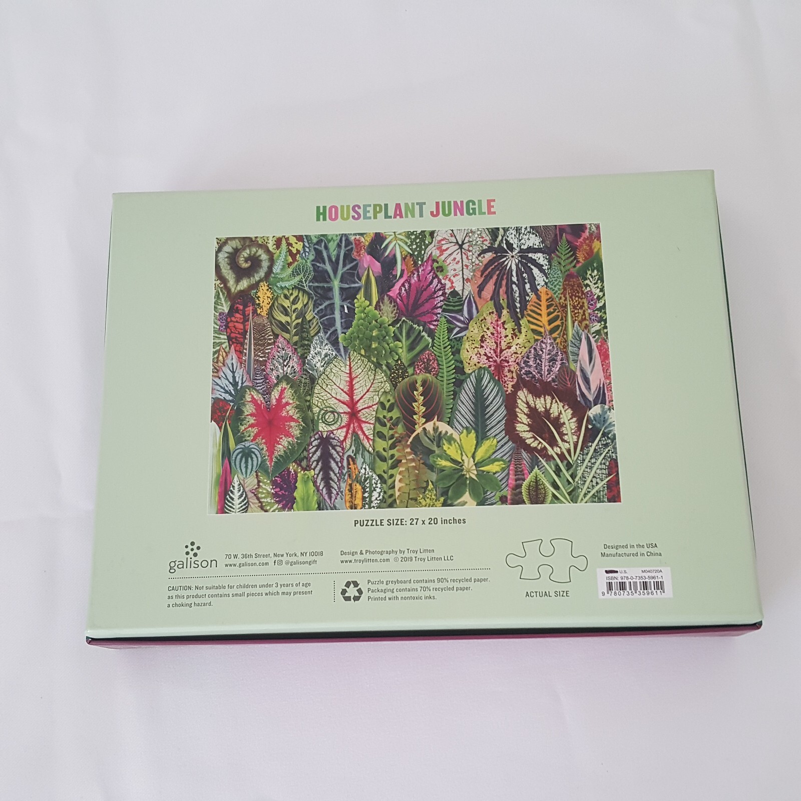 Houseplant Jungle Jigsaw Puzzle 1000 Piece Galison Puzzles 18" X 24' In Complete