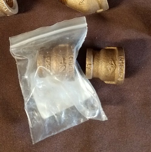 12 Raccordi Ottone 1/2" 45 e 90 Gomiti, Giunti, Spina Testa Quadrata Cored, LF - Foto 3 di 4