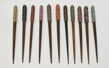 Hair Sticks Indonesian Assorted Wood Beaded Hair Sticks