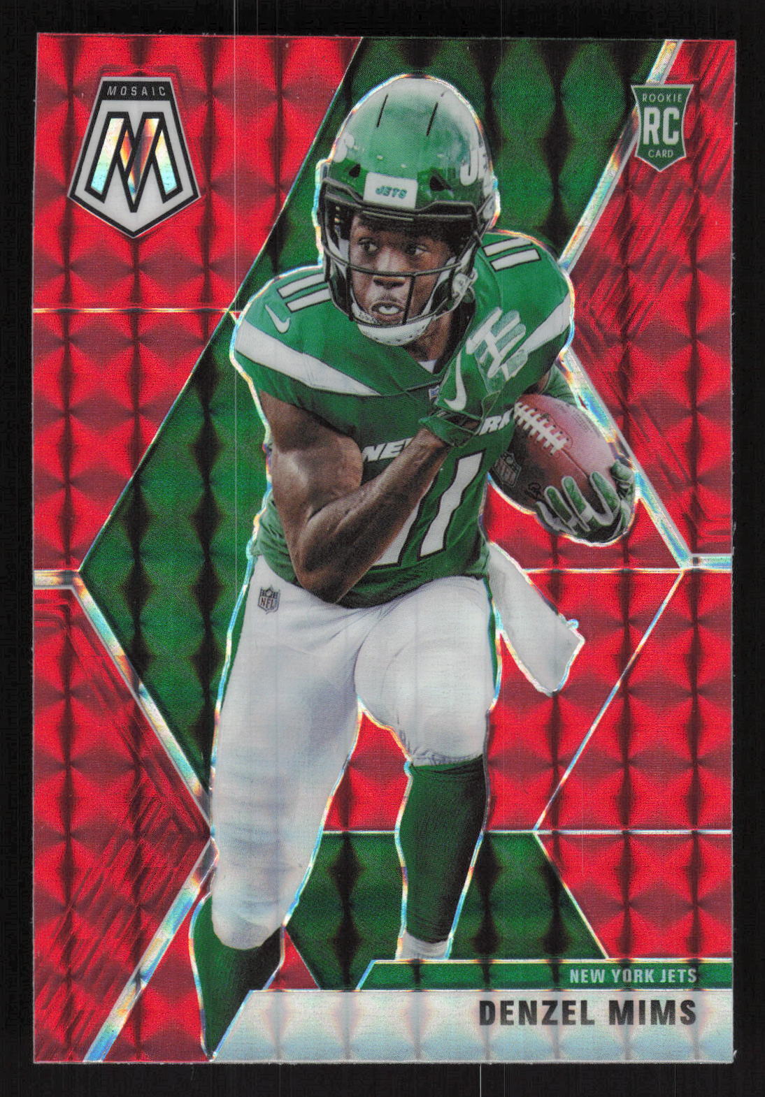 2020 Panini Mosaic #225 Denzel Mims Red Prizm RC Rookie Card TCCCX