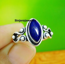 Lapis Lazuli gemstone ring 925 sterling silver handmade Gift US size 5 to 10