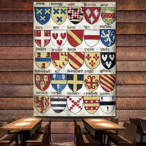 Vintage Crusader Poster Print Art Flag Order of Golden Fleece Banners Room Decor - 第 1/5 張圖片