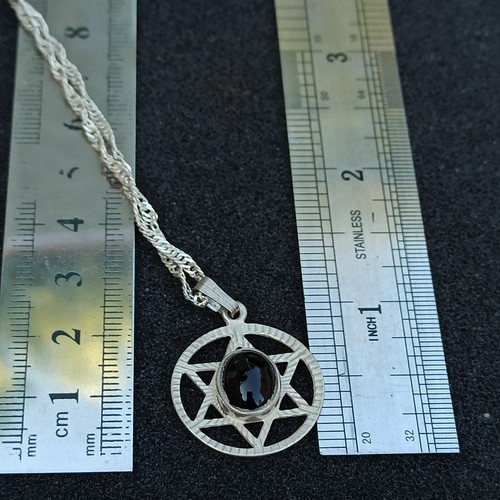 Star of David Necklace Black Onyx 925 Silver Vintage Men Women Jewish VTG Gift - Picture 6 of 17
