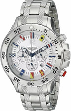 New Extraordinary Nautica Stainless Steel Signal Flag Chronograph Watch