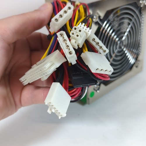 CaseCom 500W ATX Desktop PSU with -5V Rail for ISA, 6-Pin Aux, Silver TESTED - Afbeelding 5 van 7
