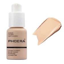 PHOERA Foundation,Flawless Soft Matte Liquid 102 Nude Foundation,24 HR Oil Contr