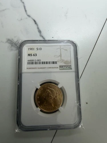 1901 $10 Liberty Head Gold Eagle – MS63 NGC Graded – U.S. Mint Coin