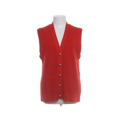 H&M, Weste, Größe: M, Rot, Baumwolle/Acryl, Einfarbig, Feinstrick, Damen #RCG