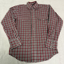 Wrangler Western Pearl Snap Shirt Men s Small Red Plaid Long Sleeve 100 Cotton