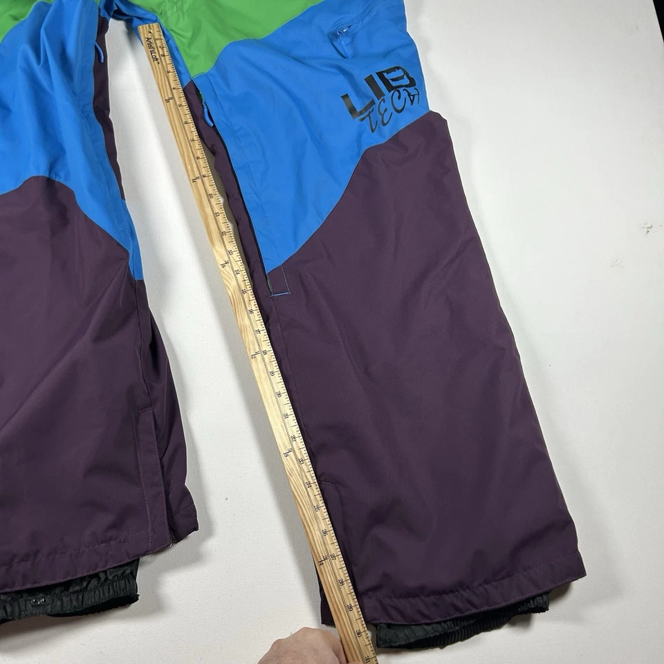 Pantalones de snowboard Lib Tech 10 Kat unisex pequeños bloques de colores resistentes a la intemperie RARO Foto 2 de 4