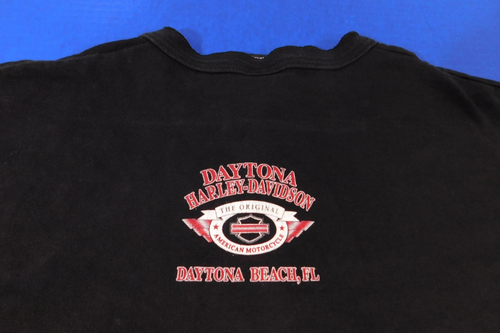 Vtg Harley-Davidson Henley Pocket T-Shirt Men's XL Daytona Florida Made in USA - Picture 7 of 7
