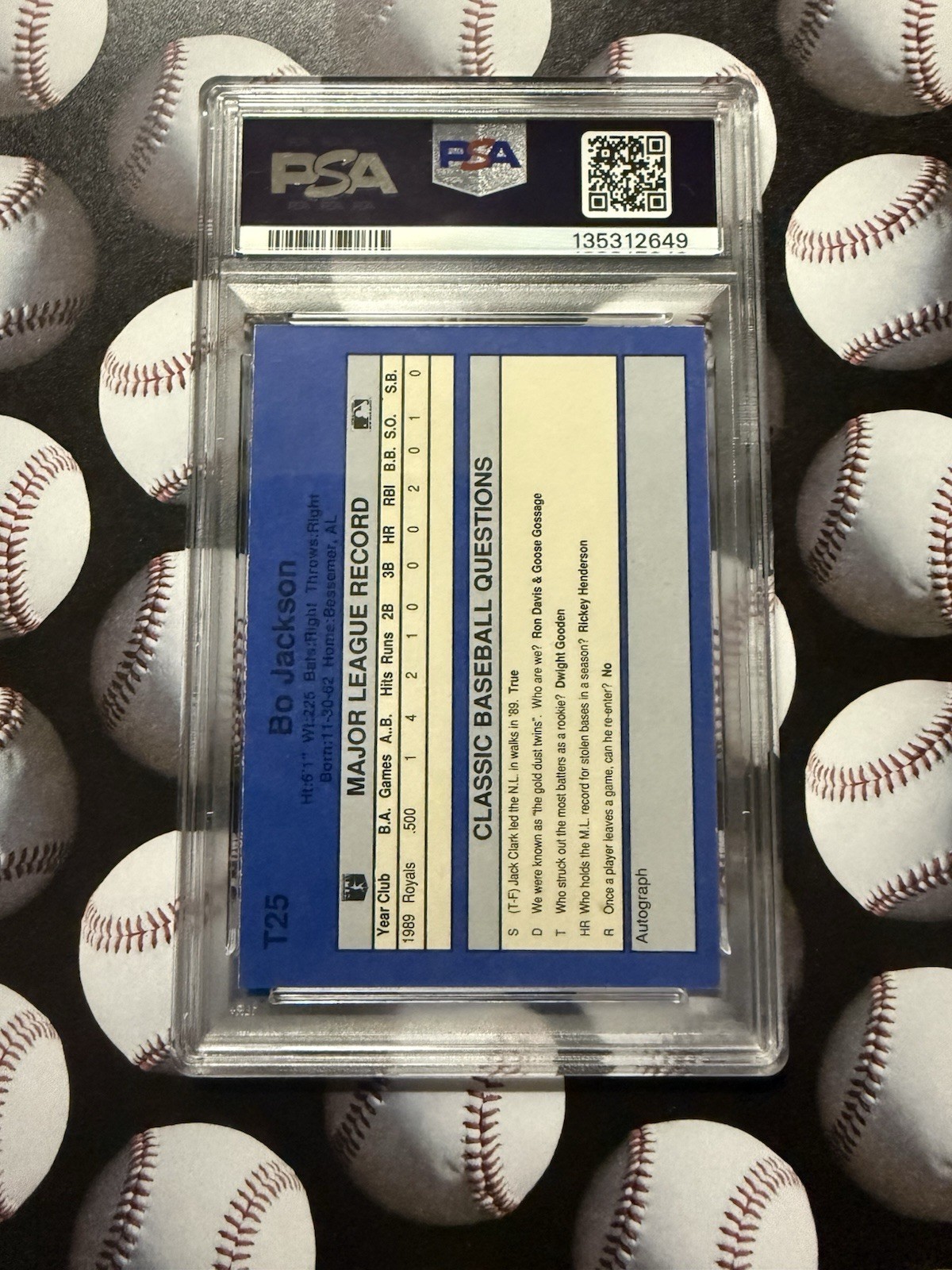 ⚾🔥1990 Bo Jackson T25 Rare Travel Set Card💎 PSA 8 Classic/Vintage/ MLB👀 view 5